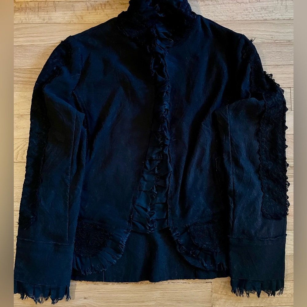 Studio Y Black Ruffled Blazer